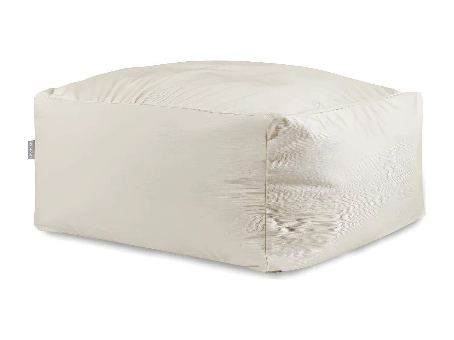 Pouf amovible en velours CORSO 50x50x25 cm blanc