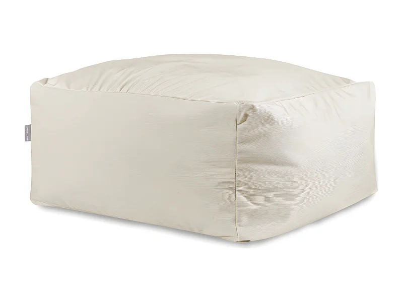 Pouf amovible en velours CORSO 50x50x25 cm blanc