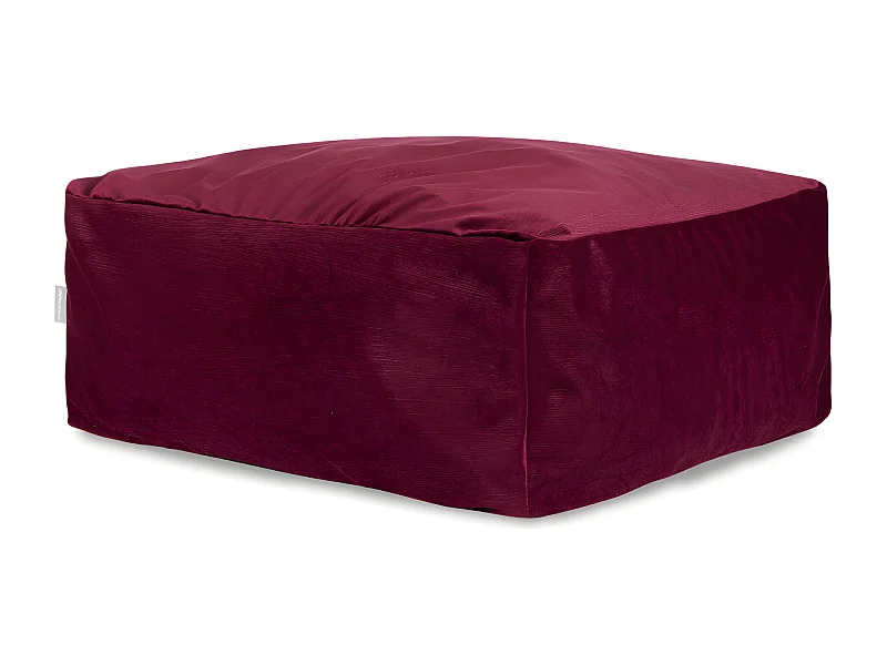 Puf de terciopelo desenfundable CORSO 50x50x25 cm vin