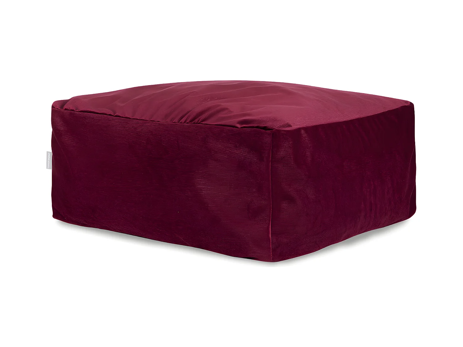 Pouf amovible en velours CORSO 50x50x25 cm vin