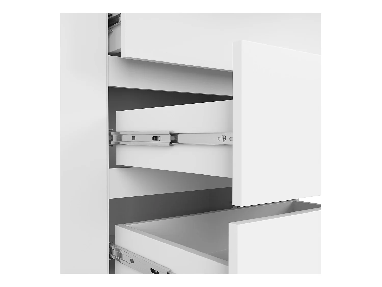 Komoda AKORD K013 Biała 160 cm 2 drzwi 4 szuflady kolor Biały mat 2 półki 160x40x99 cm