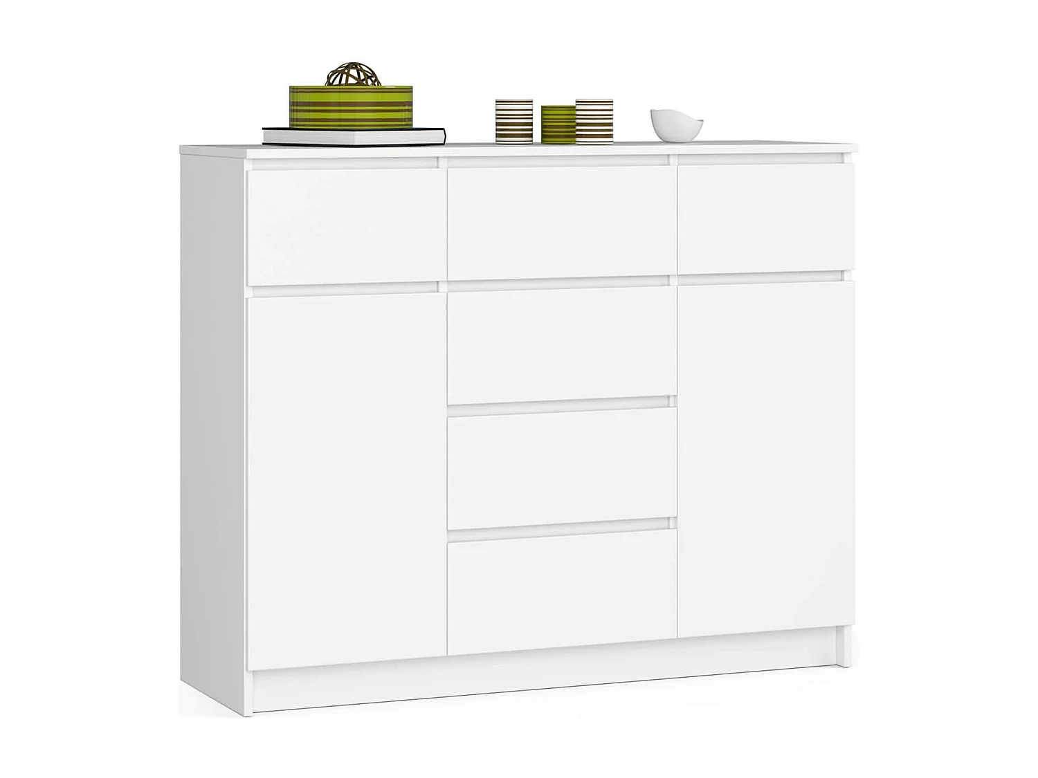 Cassettiera AKORD K017 Bianca 120 cm 2 ante 6 cassetti 120x40x99 cm