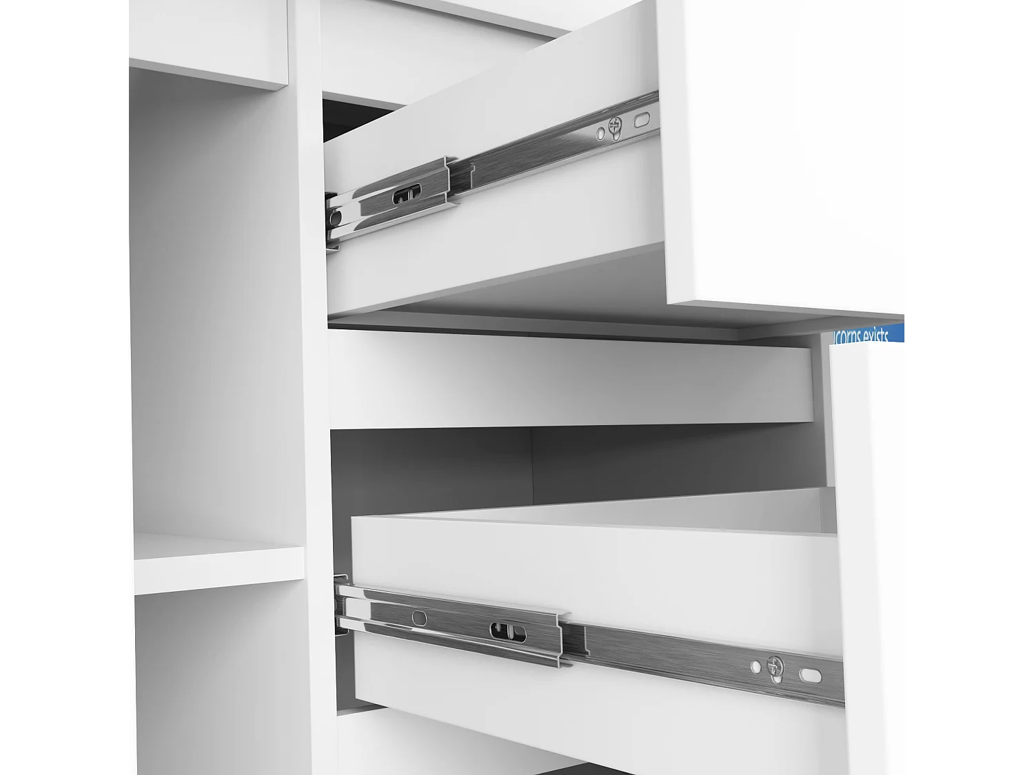 Kommode AKORD K017 Weiß 120 cm 2 Türen 6 Schubladen 4 Ebenen B120 x H99 x T40 cm