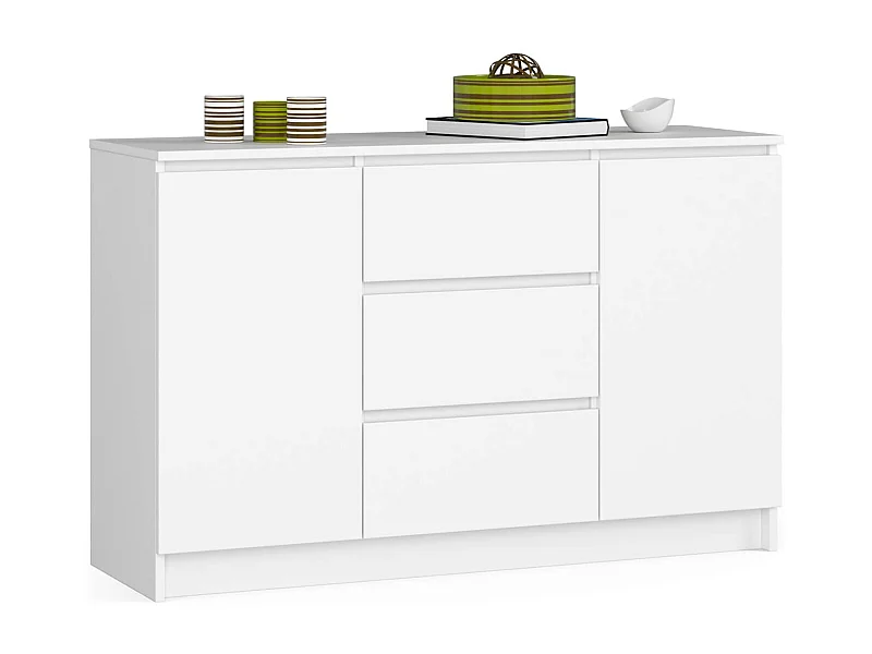 Cassettiera AKORD K016 Cassettiera Bianca 120 cm 2 ante 3 cassetti 120x40x77 cm