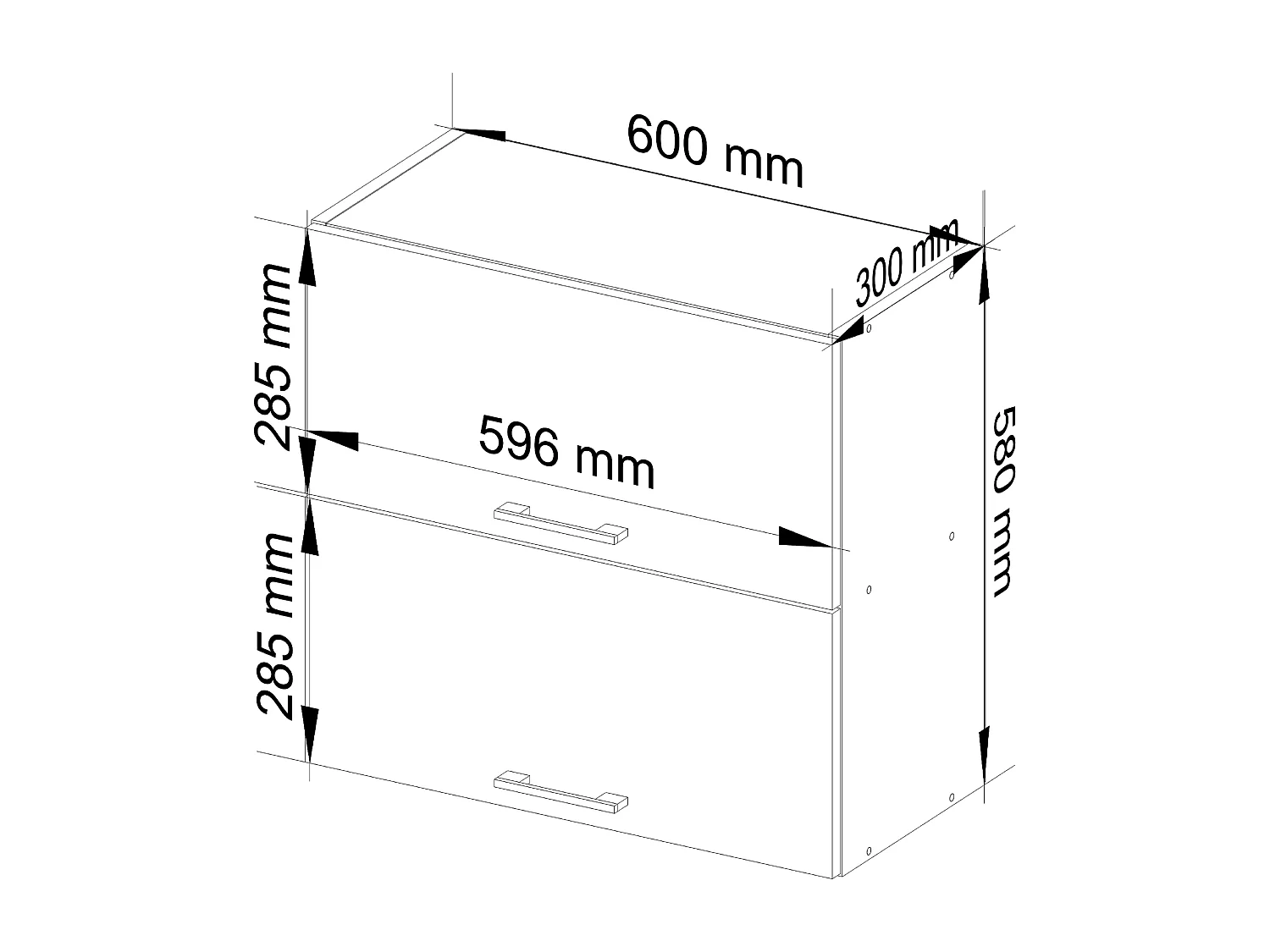 Mobile da cucina pensile sistema AKORD OLIWIA G2 Bianco 60 cm 2 ante 60x30x58 cm