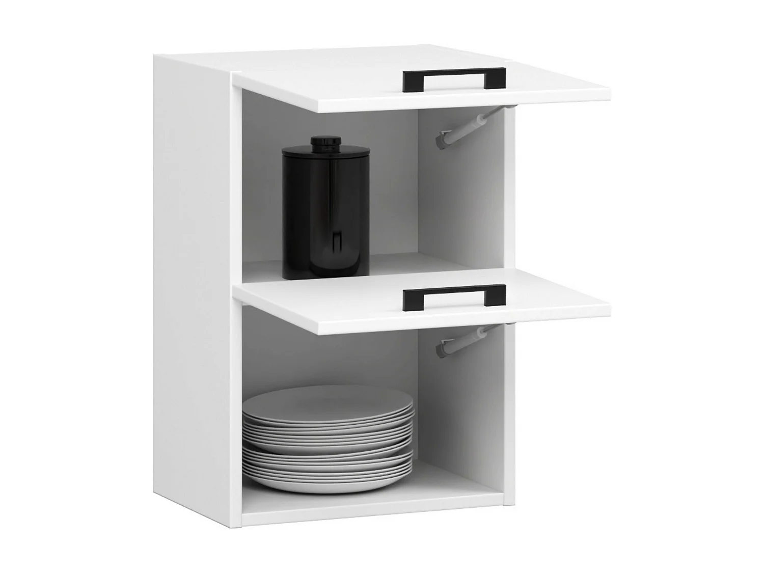 Oliwia Wandkast W40 G2 H580 in Mat Wit - Dubbele Deuren, 40cm Breed, 2 Schappen, Zelfmontage, Hoogwaardig Gelamineerd Paneel