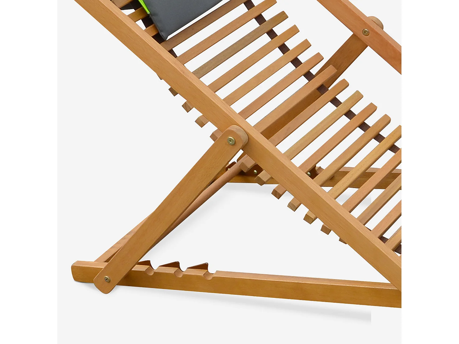 Set di 2 sedie sdraio in legno con doghe e poggiatesta, marrone