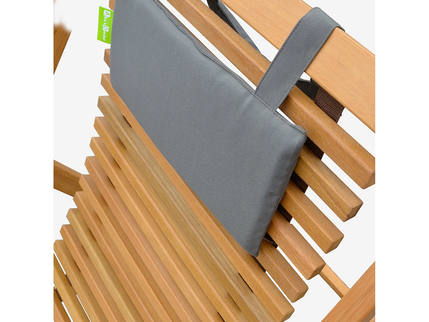 Chiliennes bois à lattes - Bilbao - 2 transats en bois d'Eucalyptus huilé avec coussin repose-tête gris