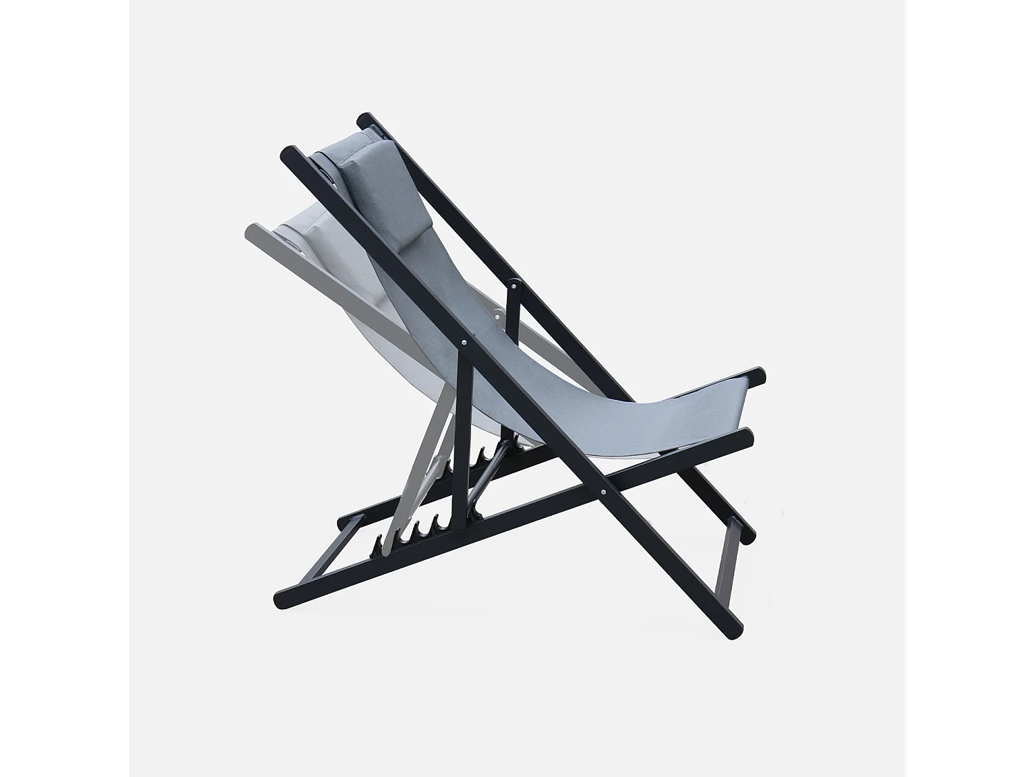 Tumbona de aluminio multi posiciones, set de 2 gris