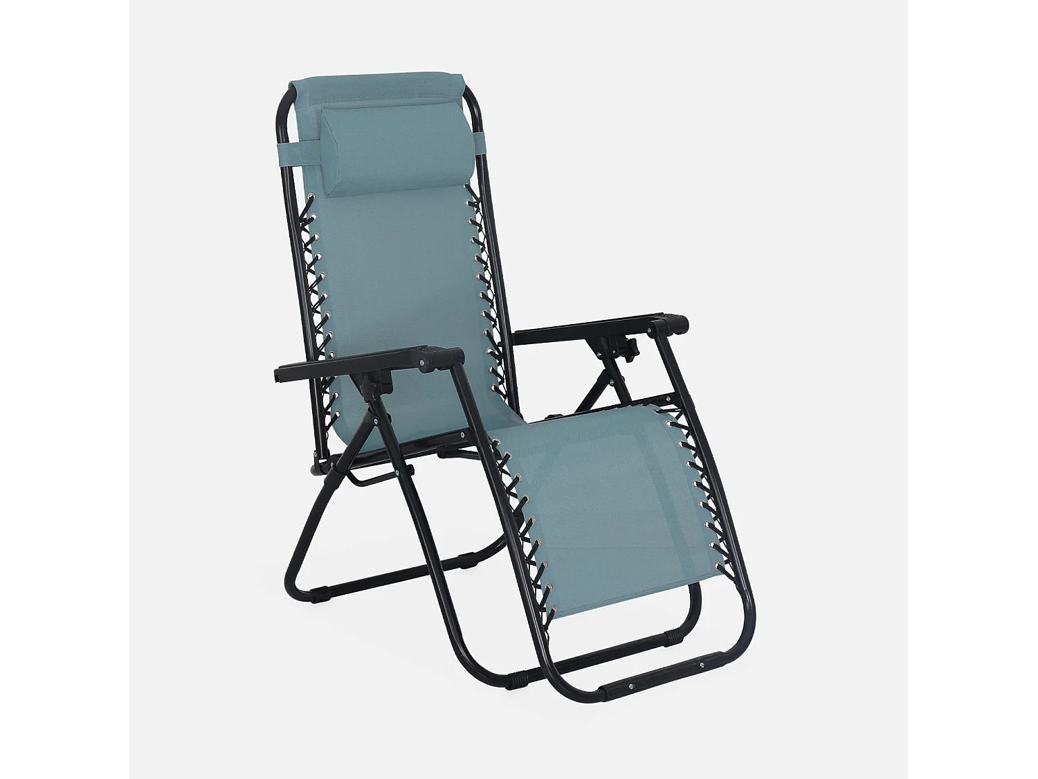 Tumbona plegable de textileno multiposición, set de 2 verde esmeralda