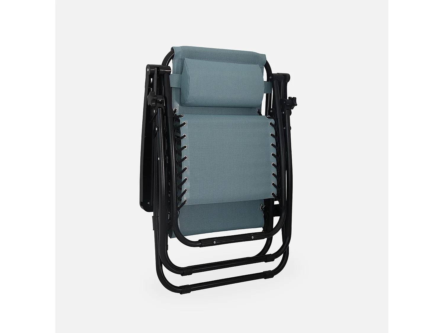 Tumbona plegable de textileno multiposición, set de 2 verde esmeralda