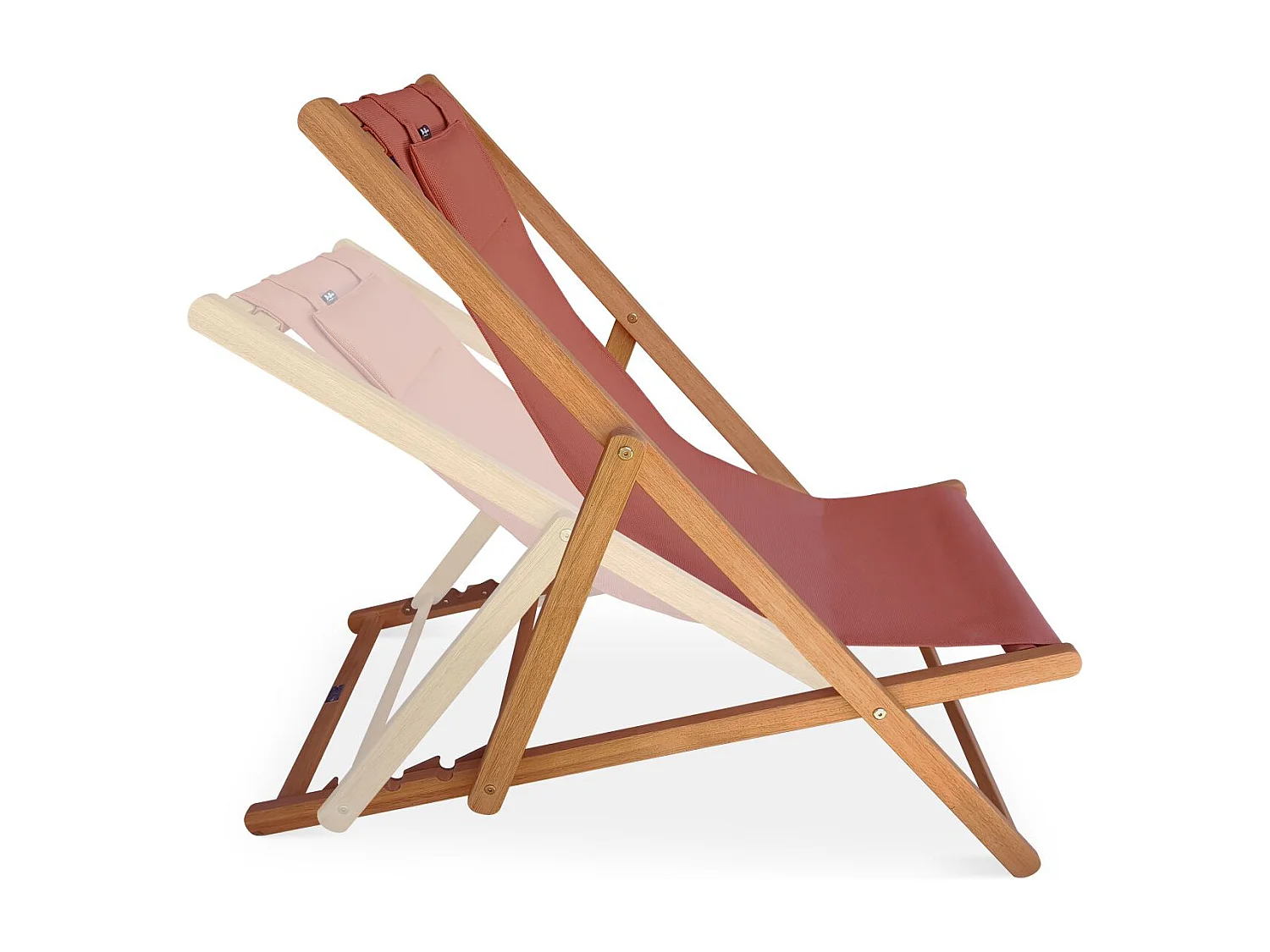 Silla plegable de madera de eucalipto, set de 2 terracotta