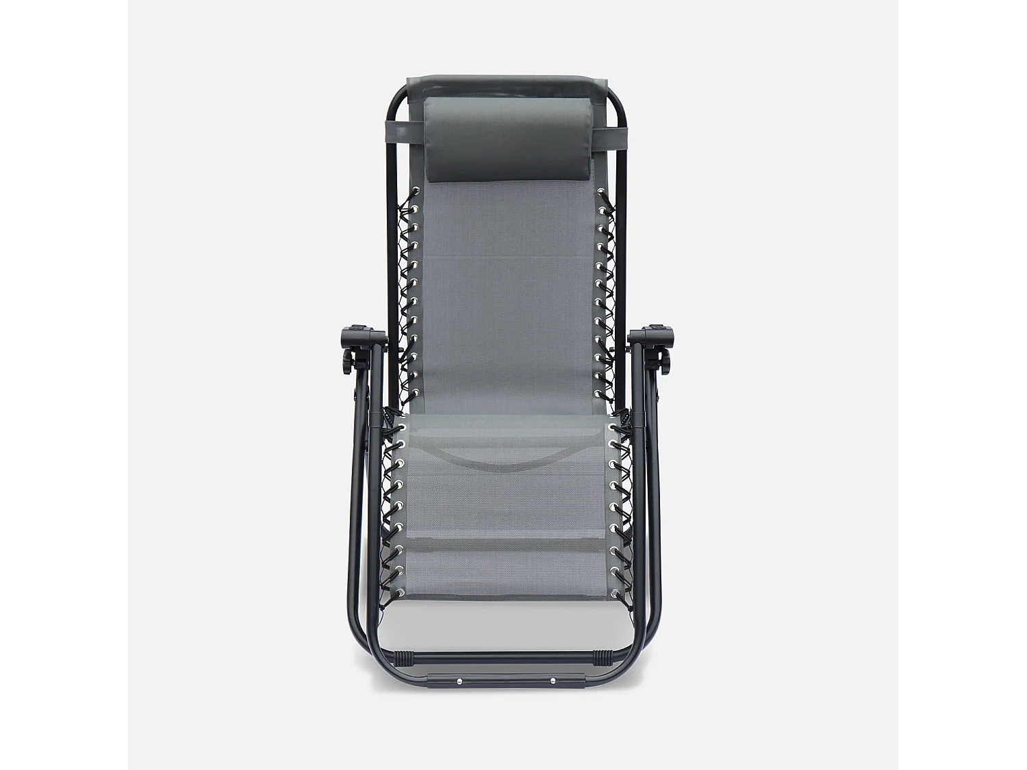 Tumbona plegable de textileno multiposición, set de 2 gris