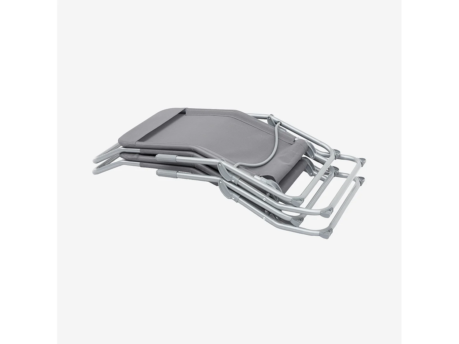 Tumbona plegable de textileno con 2 posiciones, set de 2 antracita