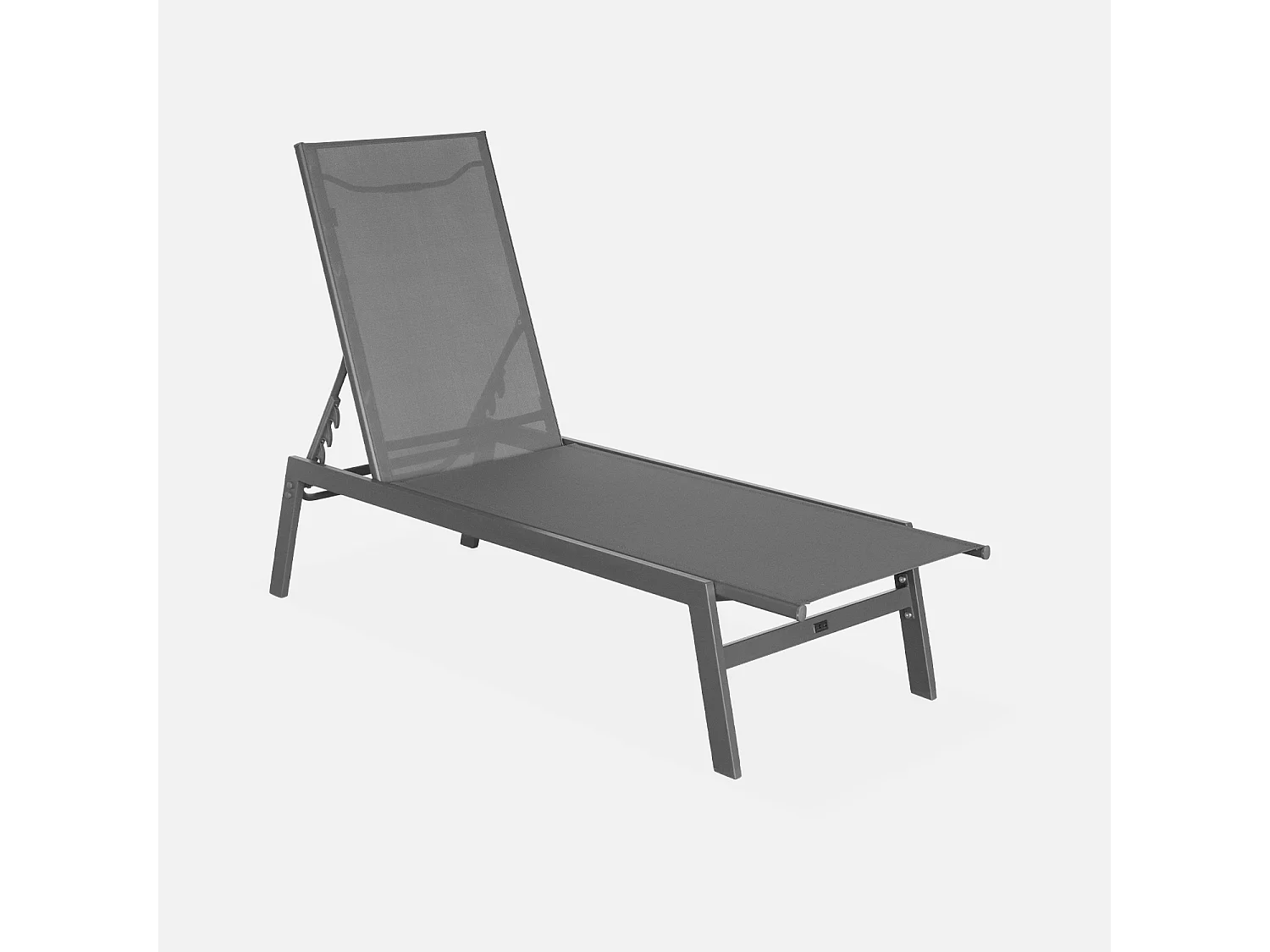 Tumbona de acero multi posiciones, set de 2 gris