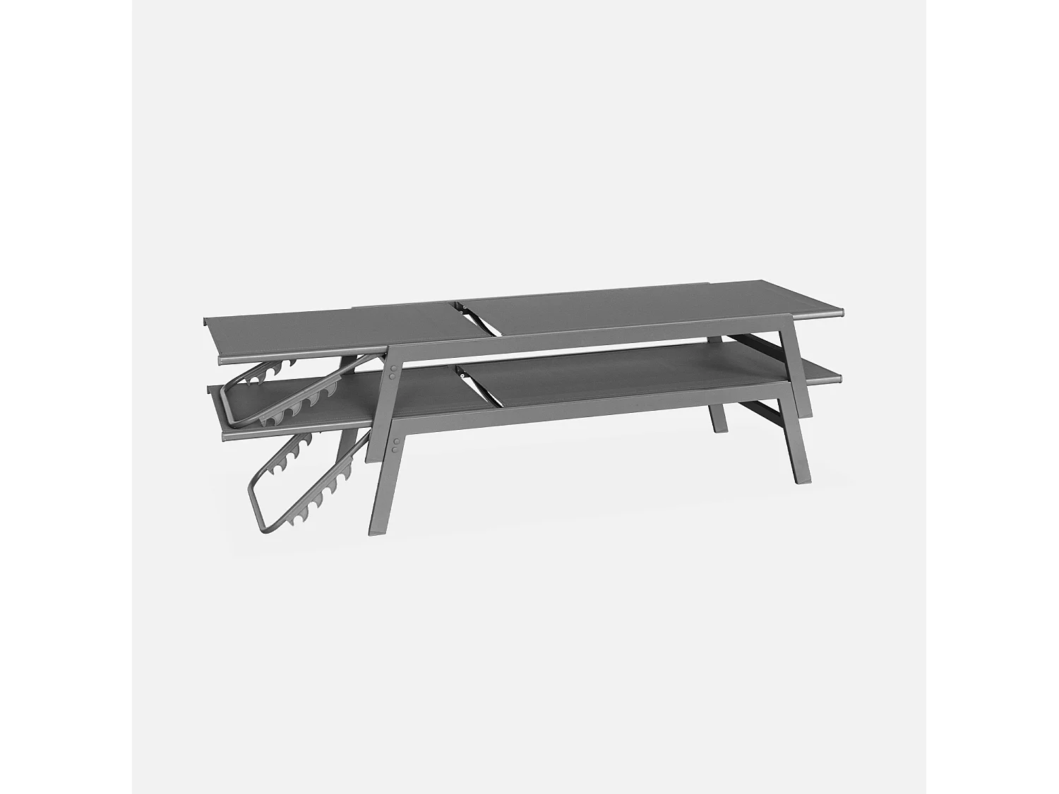 Tumbona de acero multi posiciones, set de 2 gris