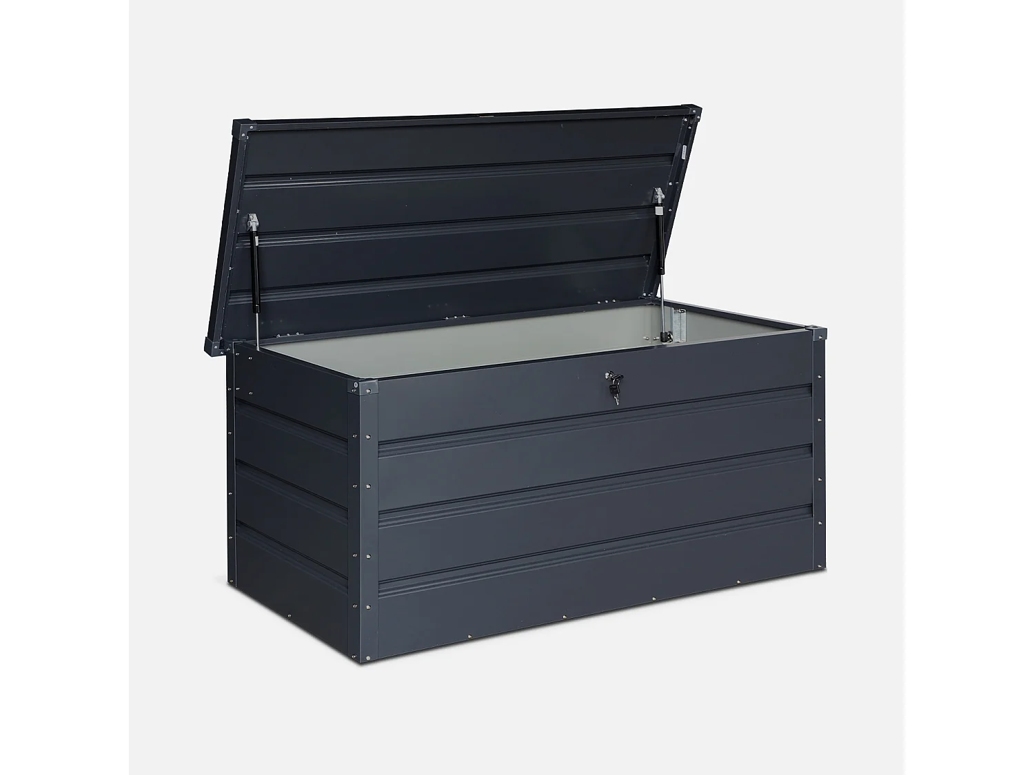 Baule da giardino in metallo, 385l, antracite