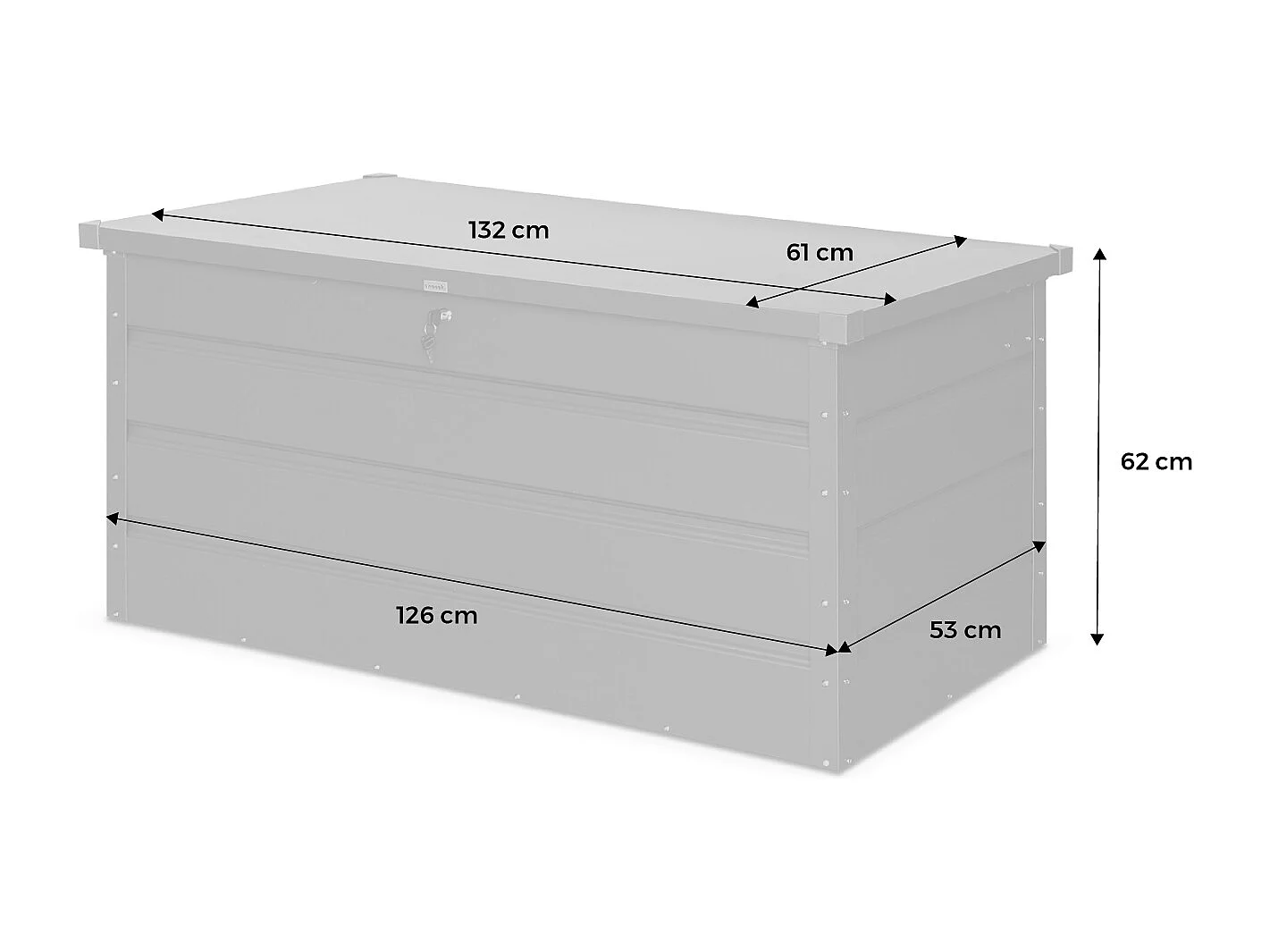 Baule da giardino in metallo, 385l, antracite