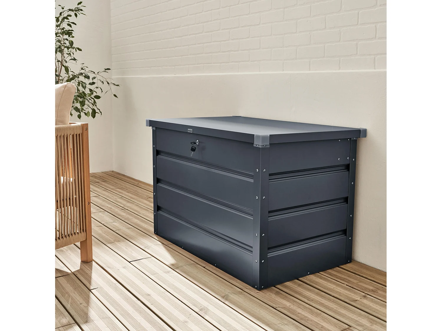 Coffre de jardin en métal -DALLAS - 285L anthracite