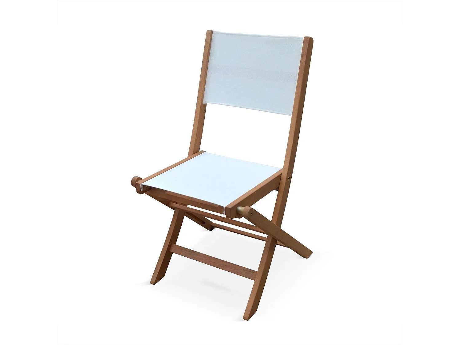 Set di 2 sedie da giardino pieghevoli in legno, bianco