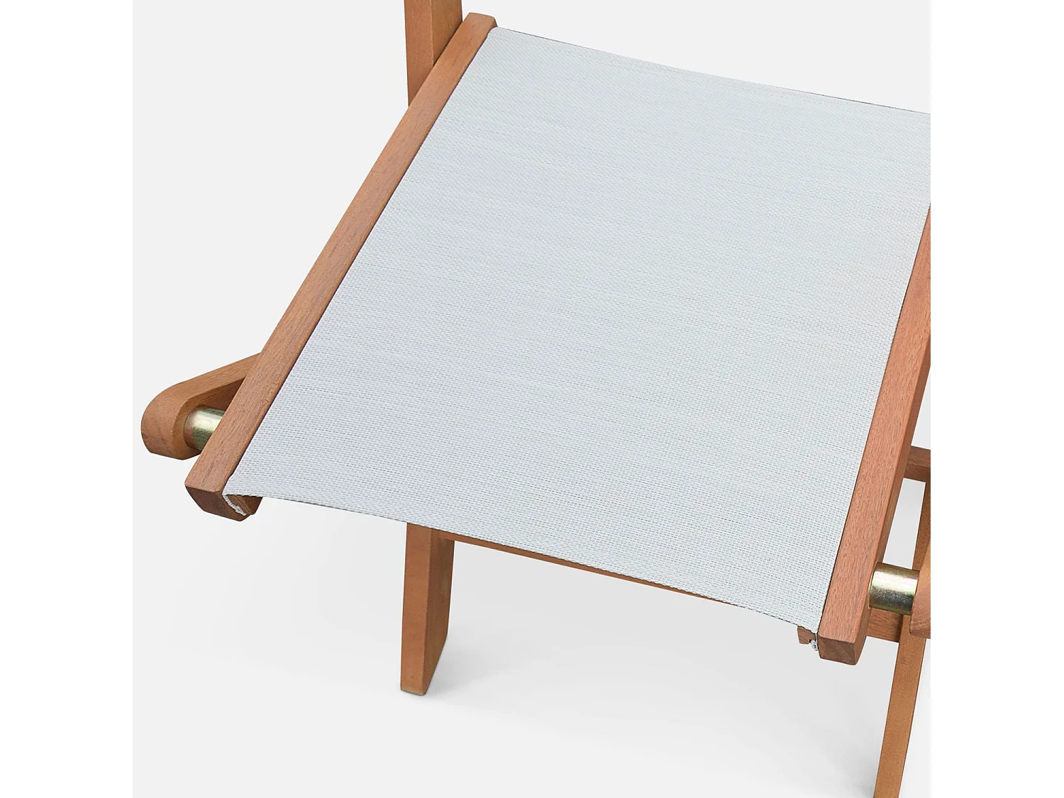 Set di 2 sedie da giardino pieghevoli in legno, bianco