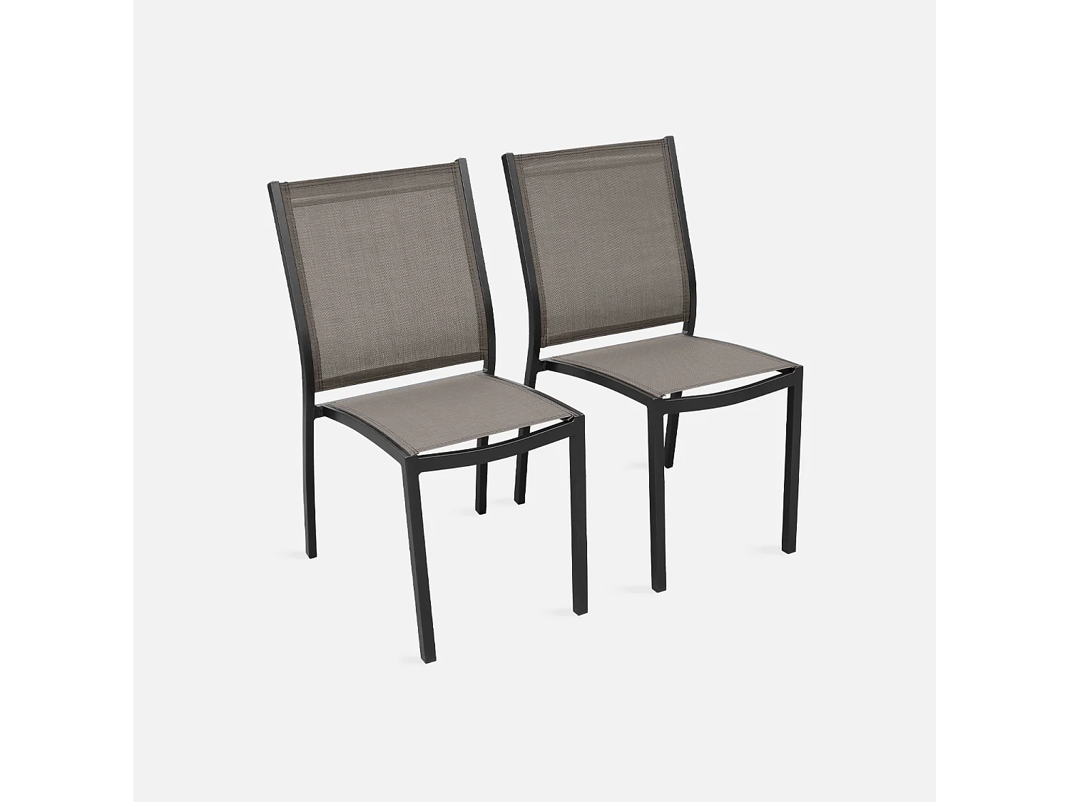 Silla de jardín apilable de aluminio, set de 2 antracita