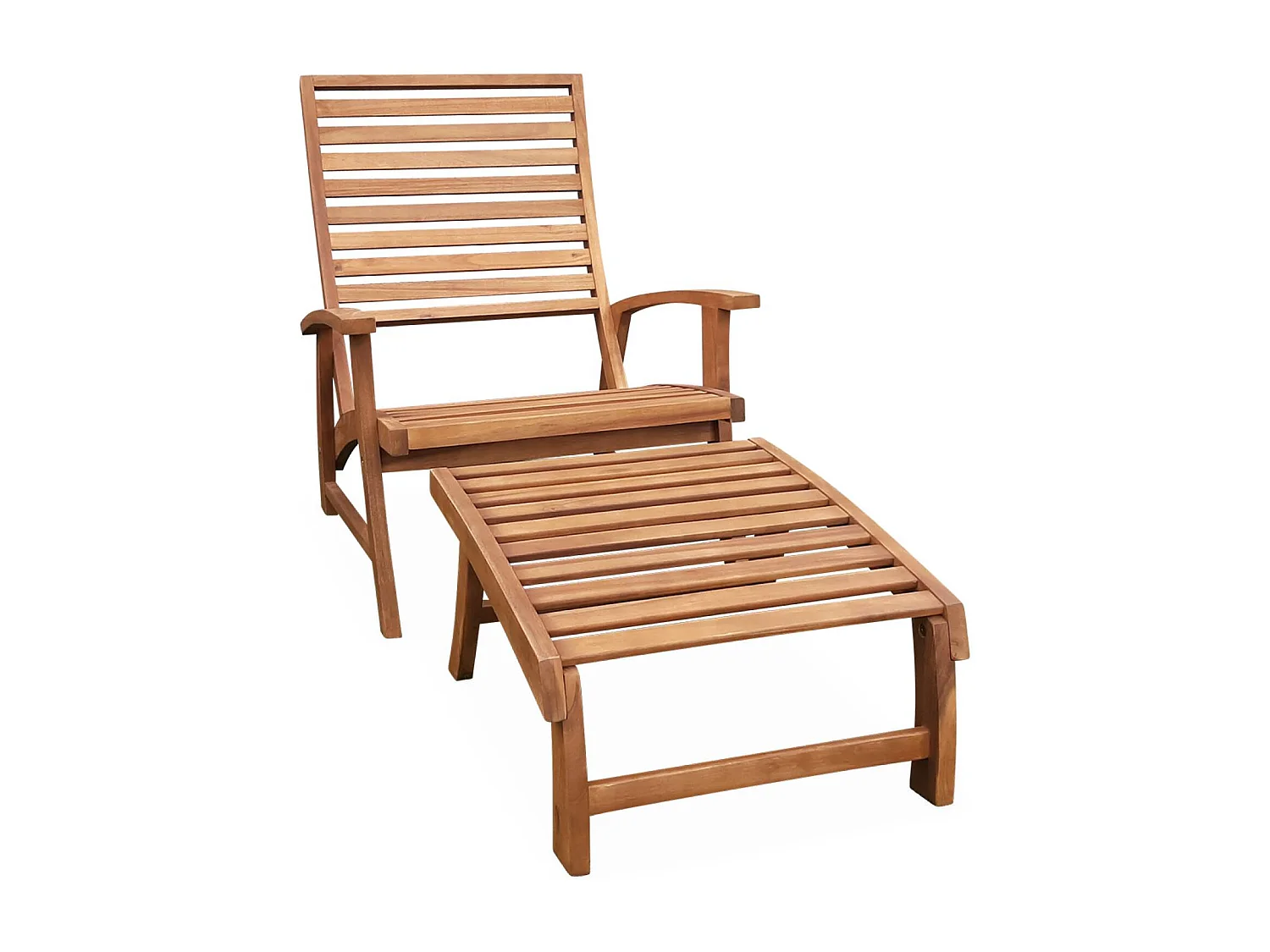Lot de 2 chaises relaxantes. Puebla. 2 chaises. 2 reposes pieds. 75x59x71cm