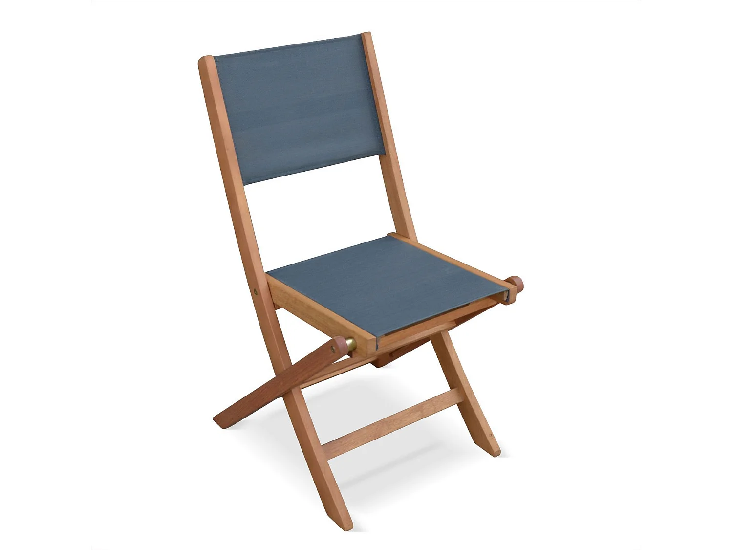 Set di 2 sedie da giardino pieghevoli in legno, antracite