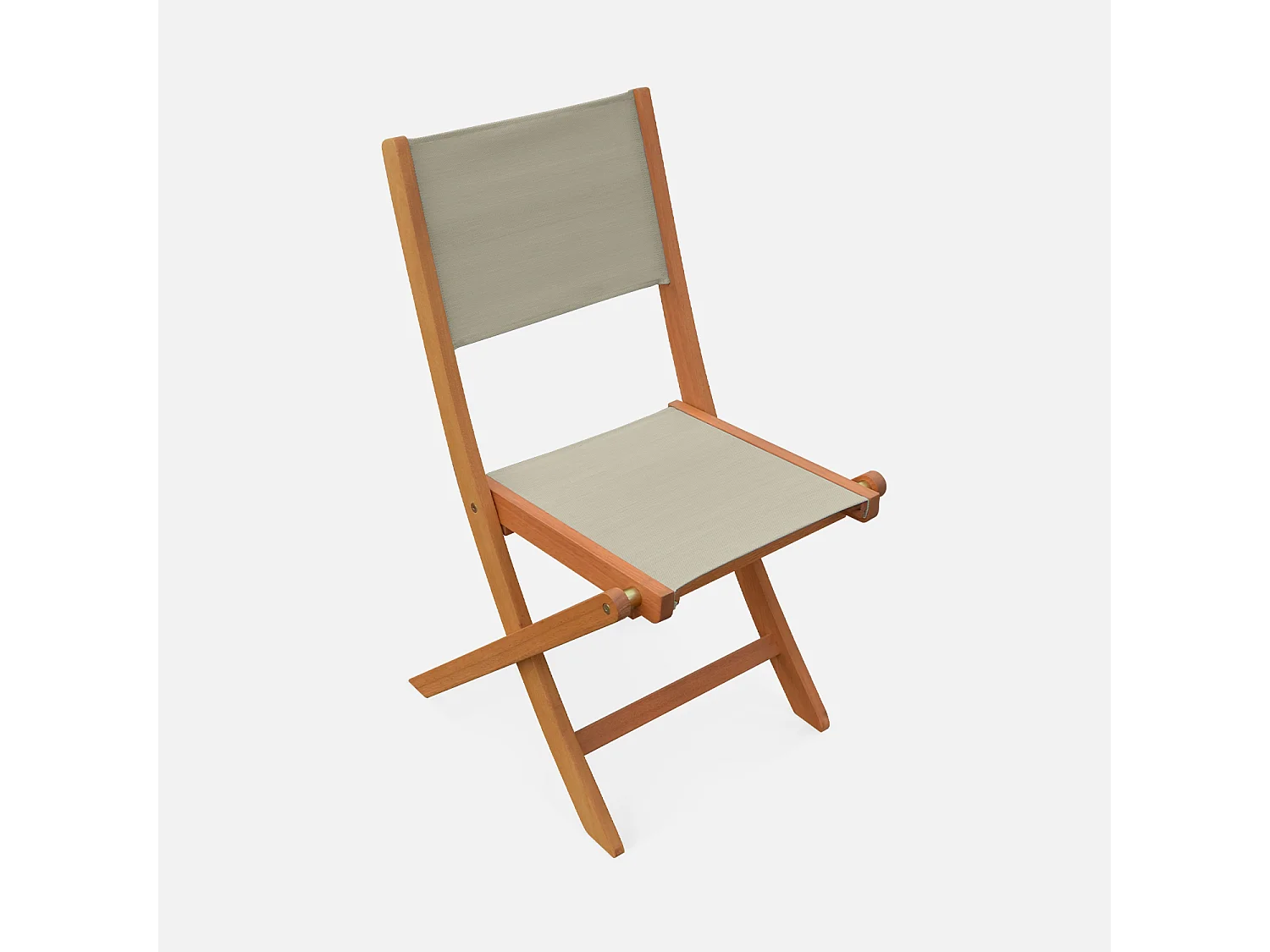 Silla de jardín plegable de madera de eucalipto, set de 2 gris pardo