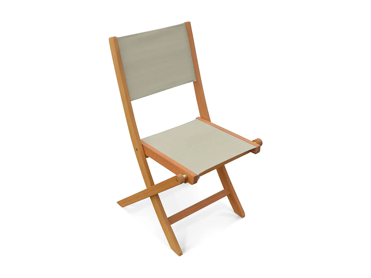 Silla de jardín plegable de madera de eucalipto, set de 2 gris pardo