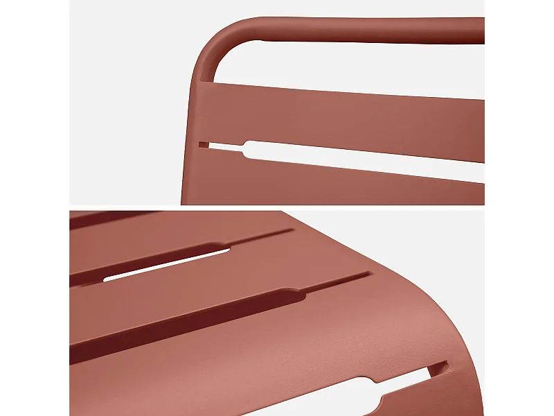 Silla de jardín de acero, set de 2 terracotta
