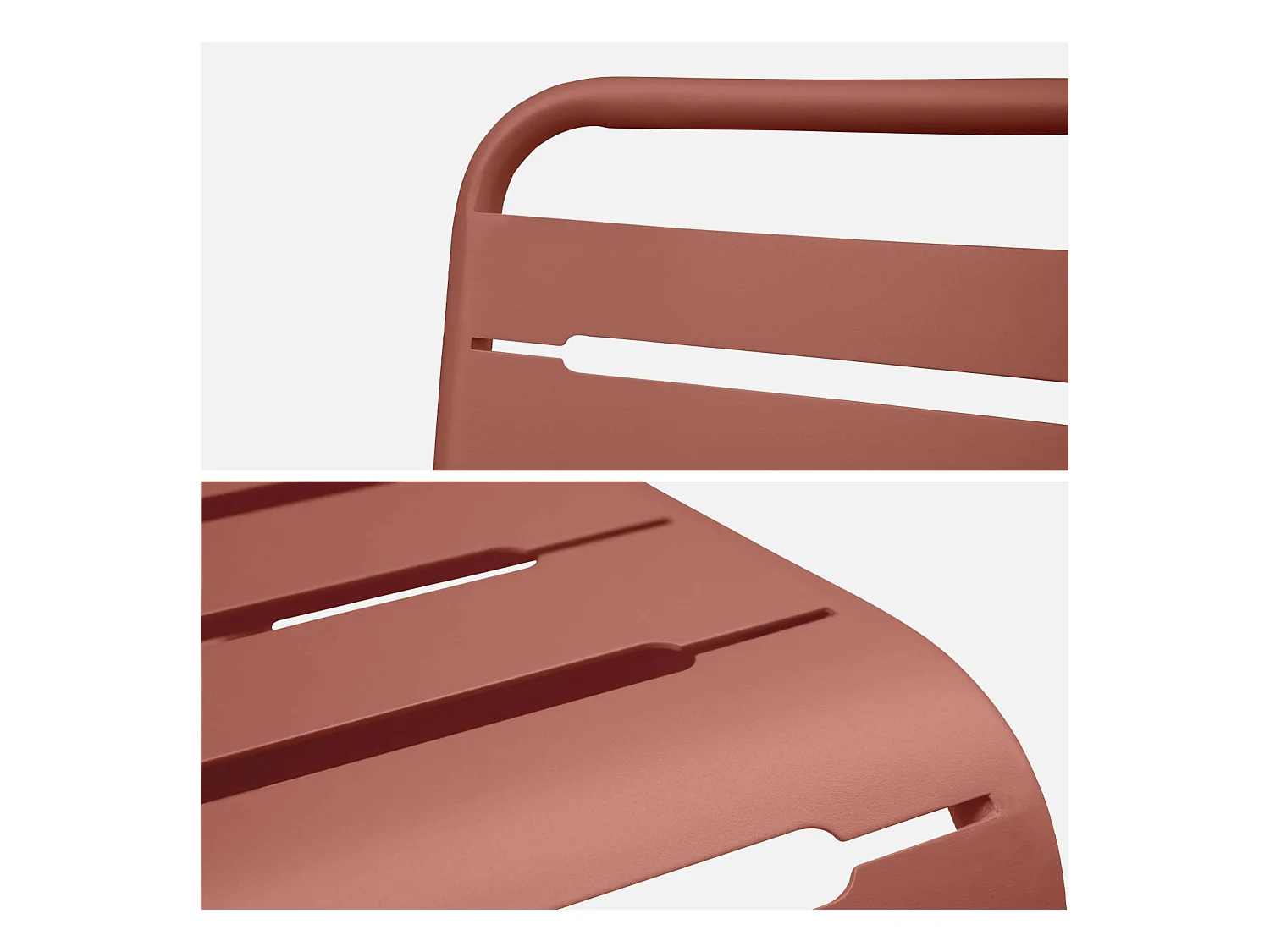 Silla de jardín de acero, set de 2 terracotta