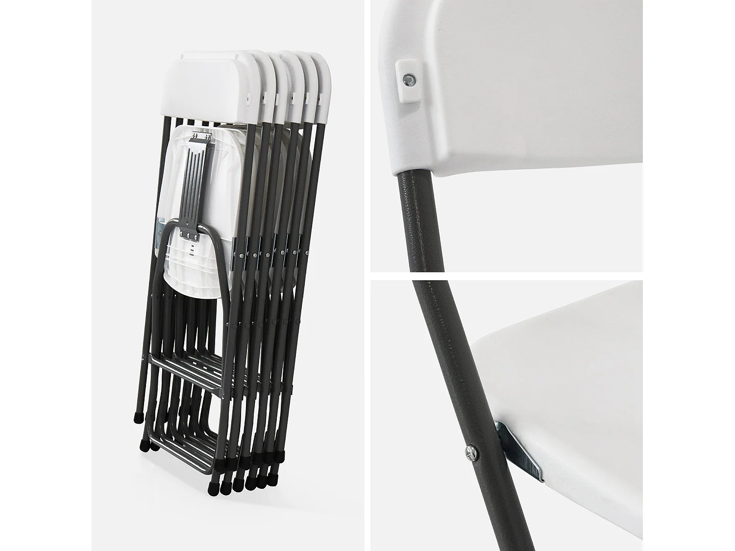 Sillas plegables para eventos, set de 6 blanco
