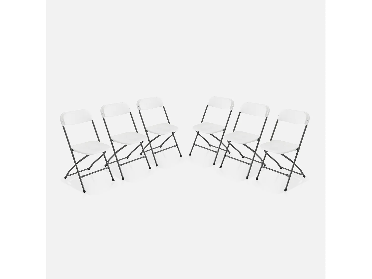Set di 6 sedie da ricevimento pieghevoli, bianco