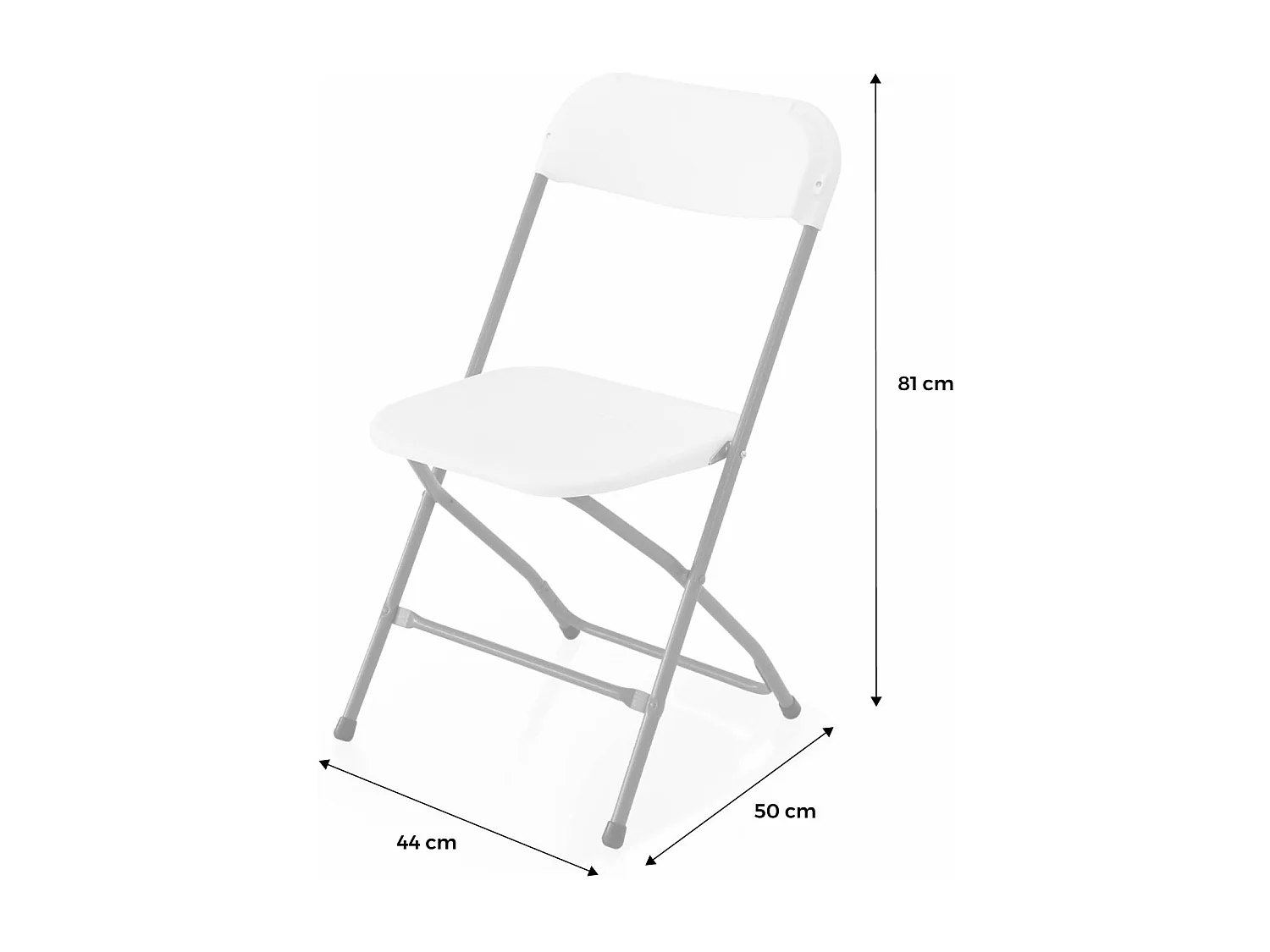 Set di 6 sedie da ricevimento pieghevoli, bianco
