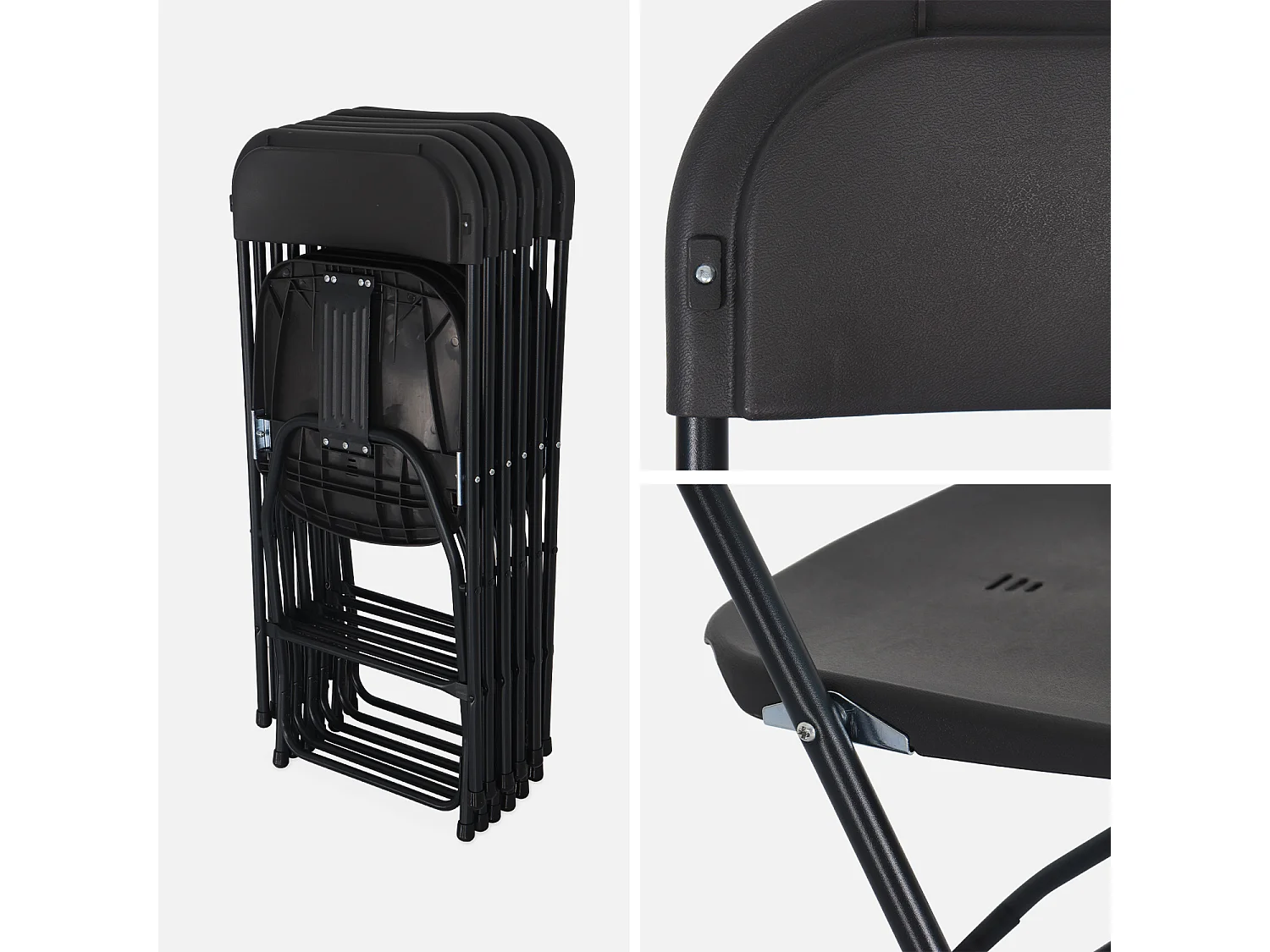 Sillas plegables para eventos, set de 6 gris oscuro