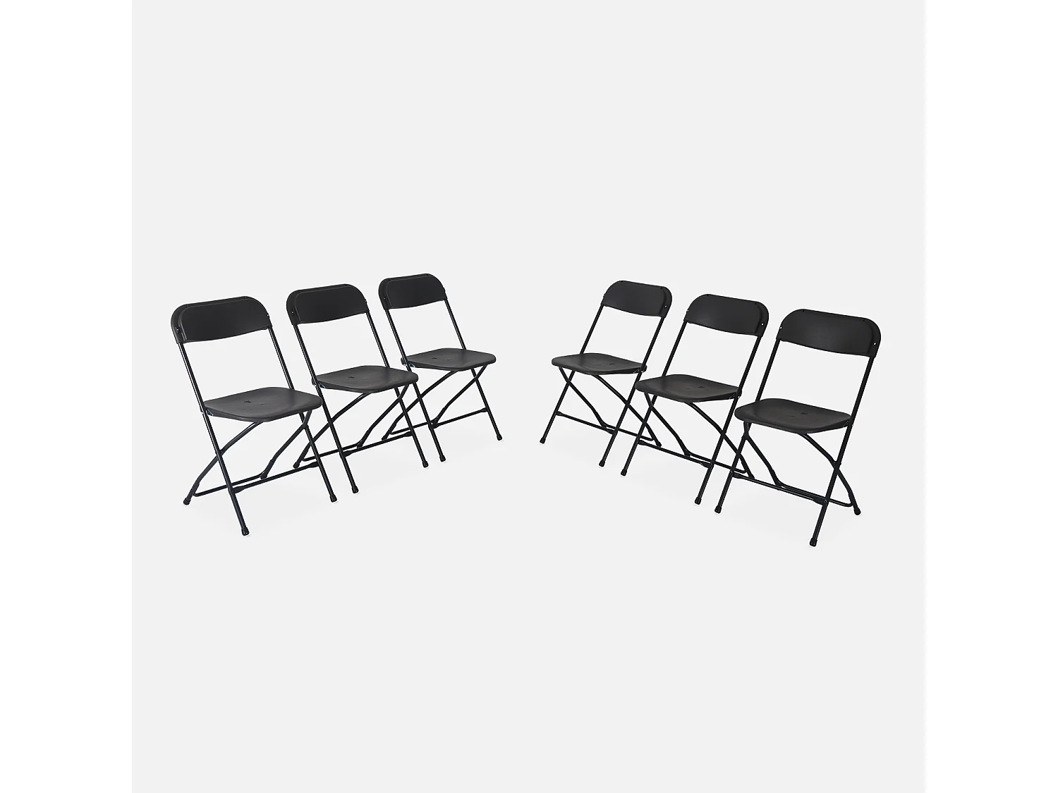 Set 6 sedie da ricevimento pieghevoli, grigio scuro