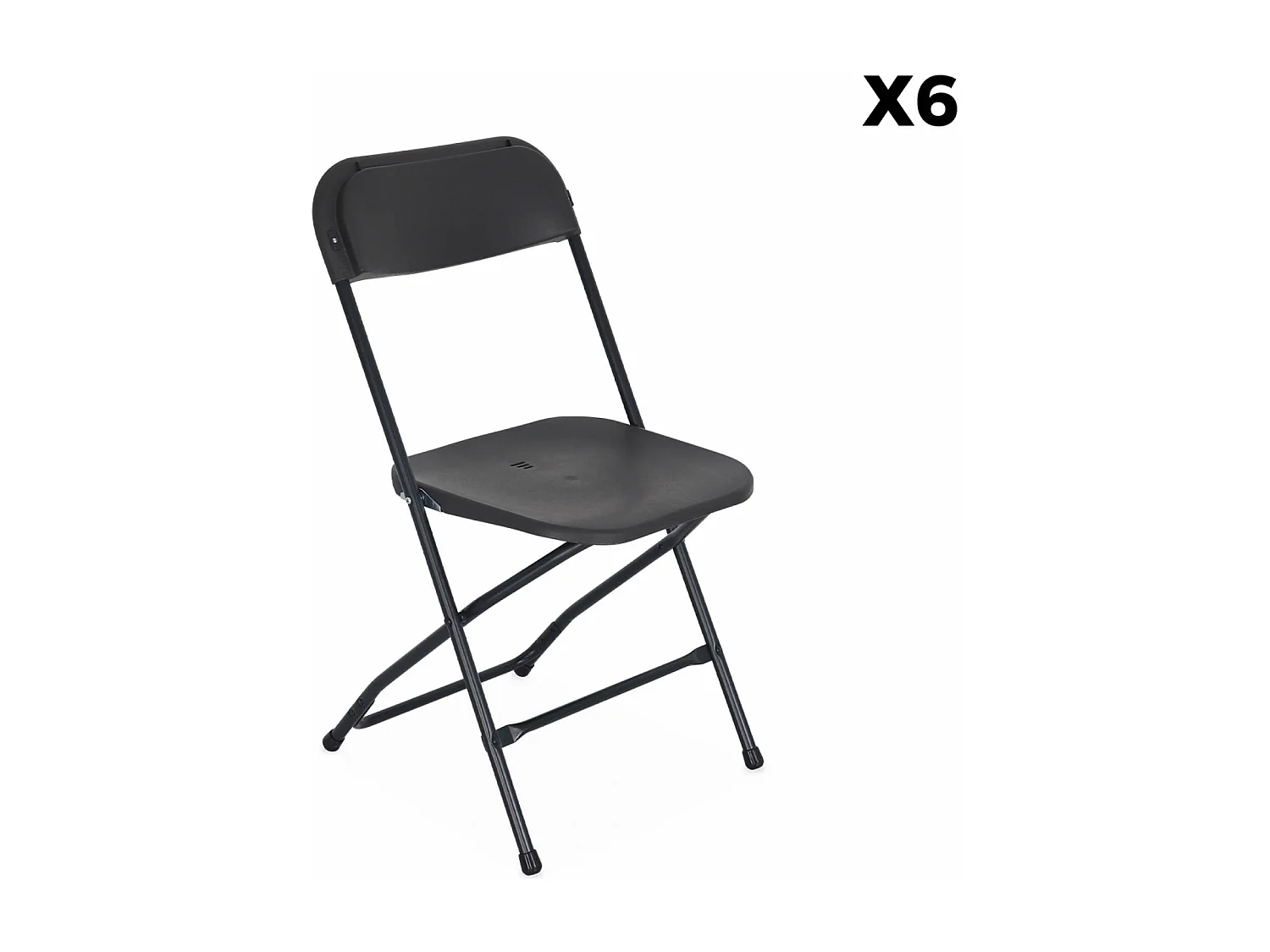 Set 6 sedie da ricevimento pieghevoli, grigio scuro