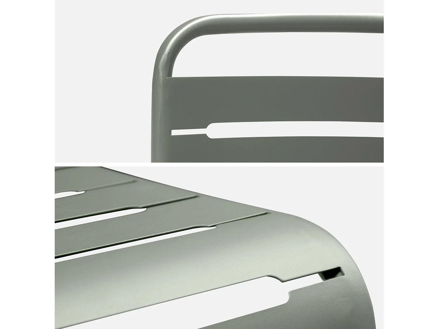 Silla de jardín de acero, set de 2 verde kaki