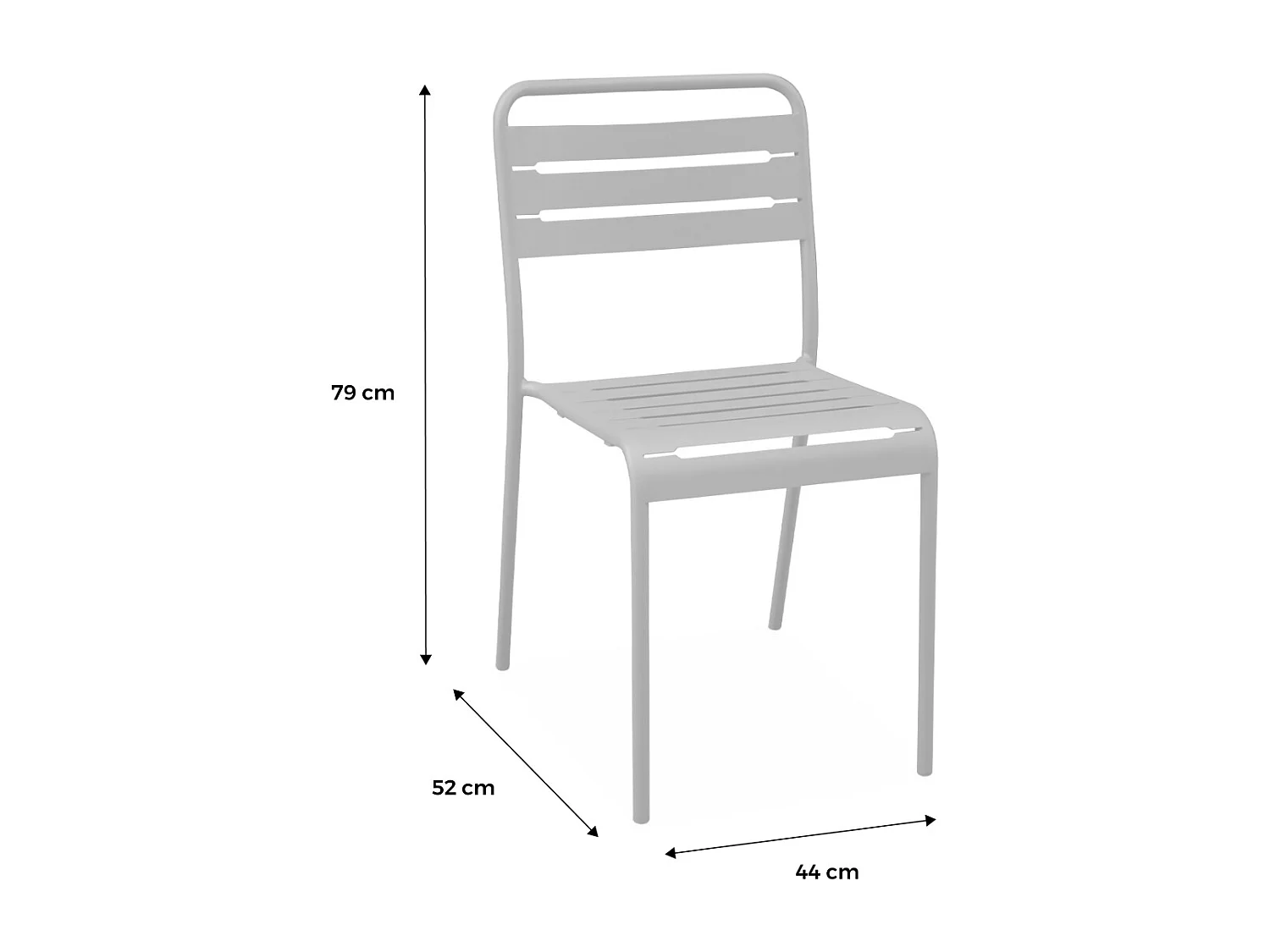 Lot de 2 chaises de jardin acier. 2 places. savane. Amelia. L44 x P52 x H79cm