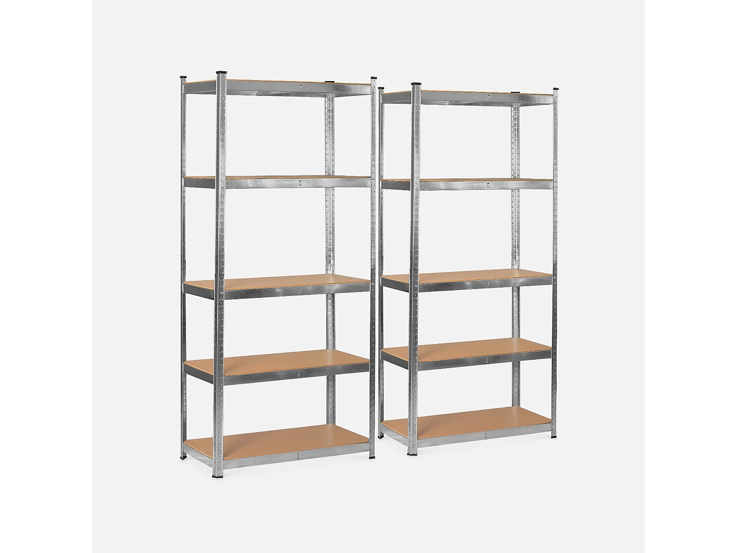 Lot de 2 étagères modulables en métal pour charges lourdes - Modul - avec 5 plateaux