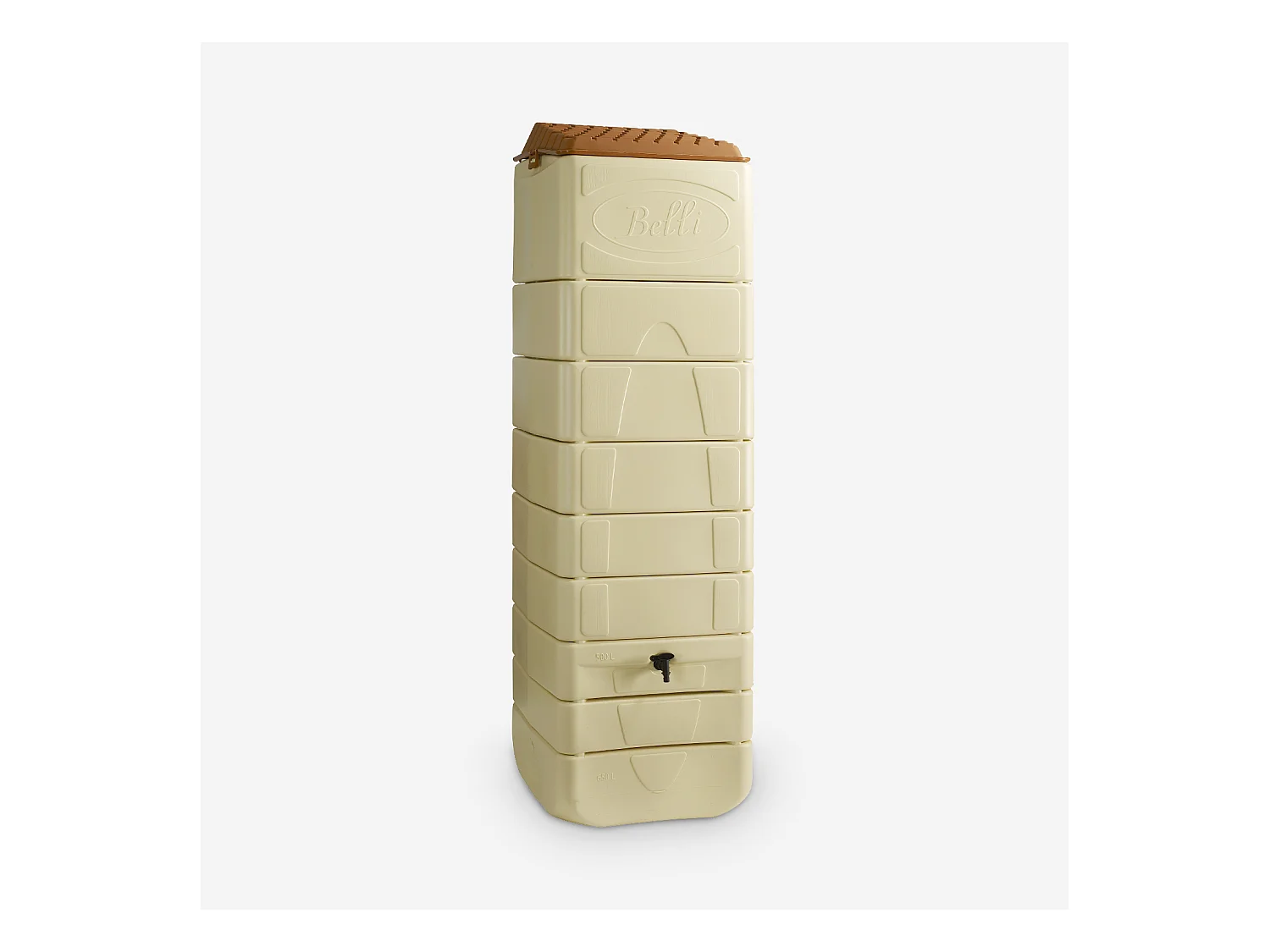 Récupérateur d'eau mural Naussac 650L Beige avec kit raccord chéneau inclus