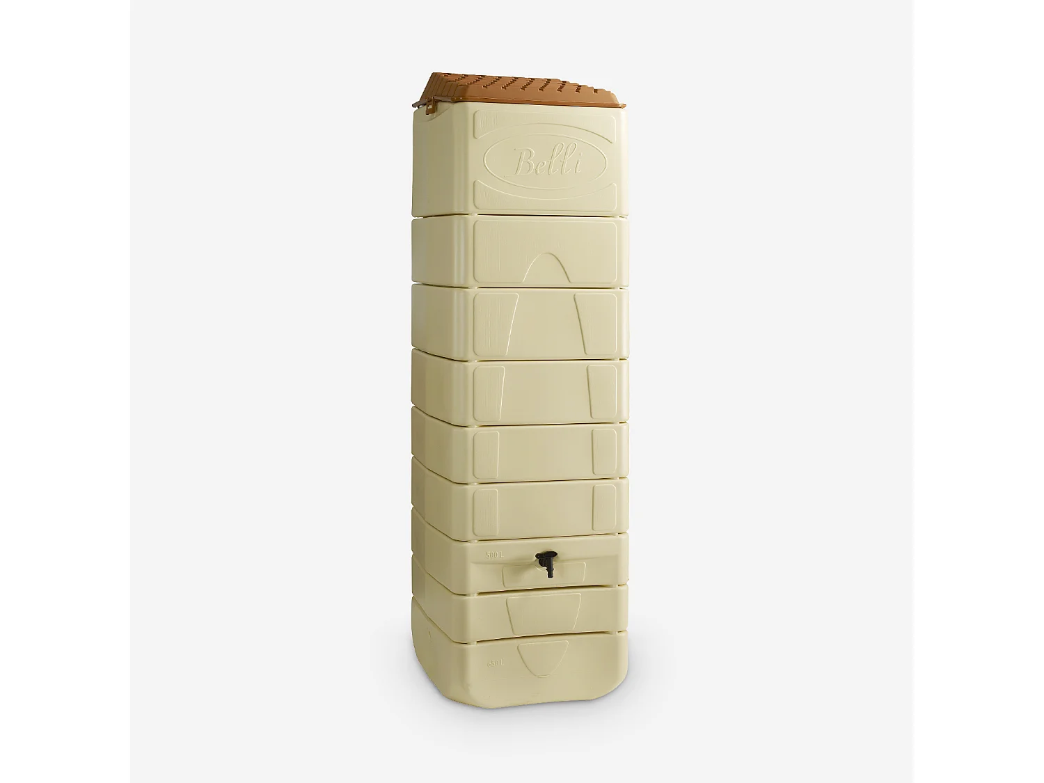 Raccoglitore acqua piovana in materiale plastico, 650l, beige