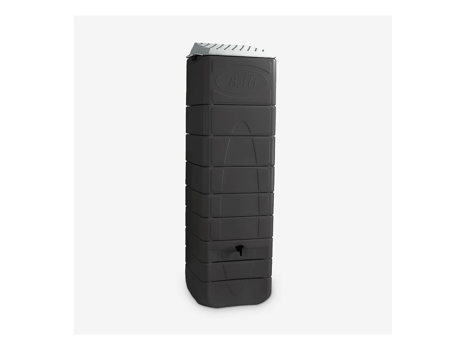 Récupérateur d'eau mural Naussac 650L Anthracite avec kit raccord chéneau inclus