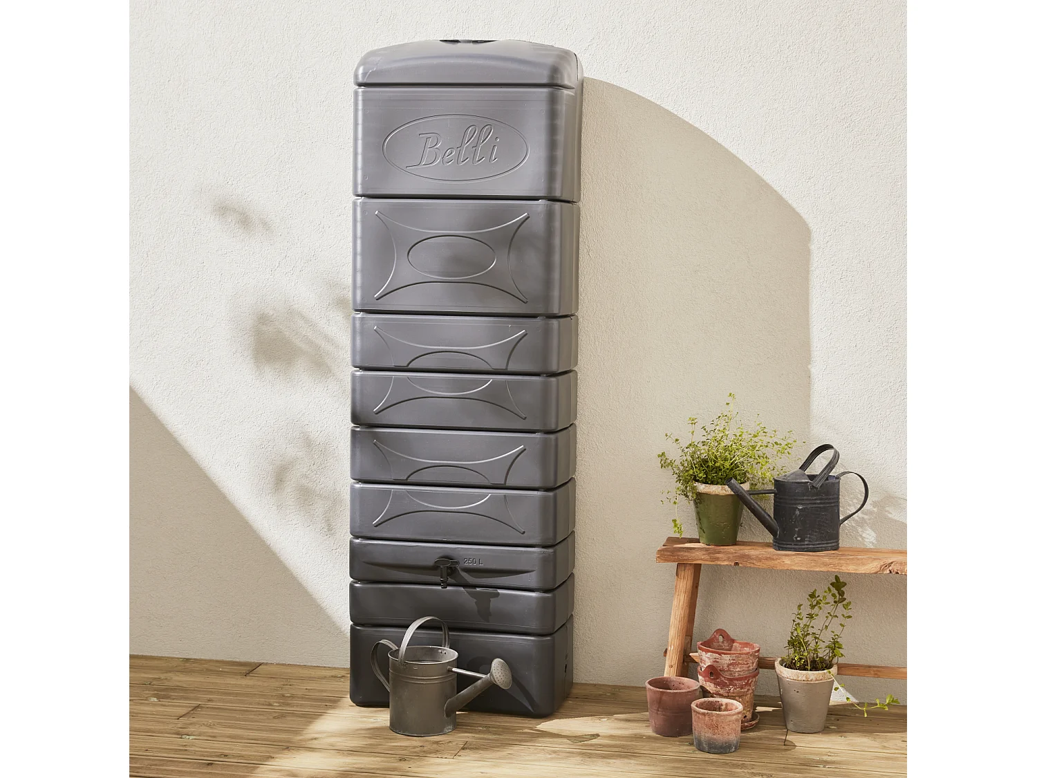 Raccoglitore acqua piovana in materiale plastico, 300l, antracite