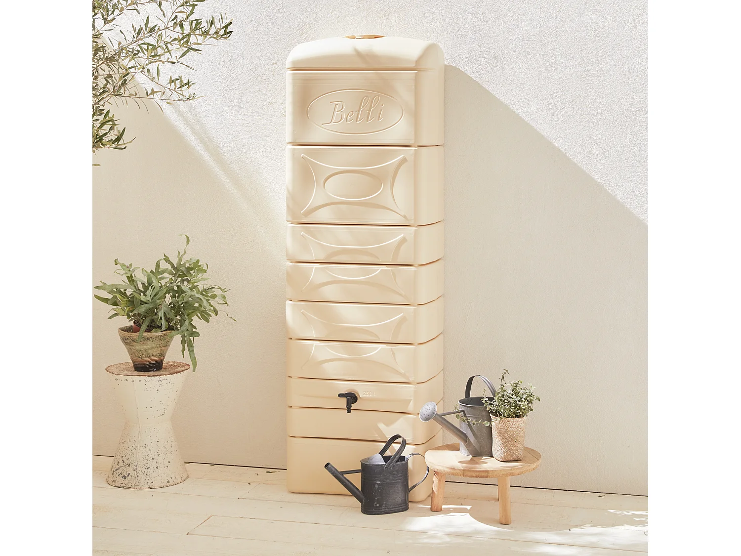 Raccoglitore acqua piovana in materiale plastico, 300l, beige