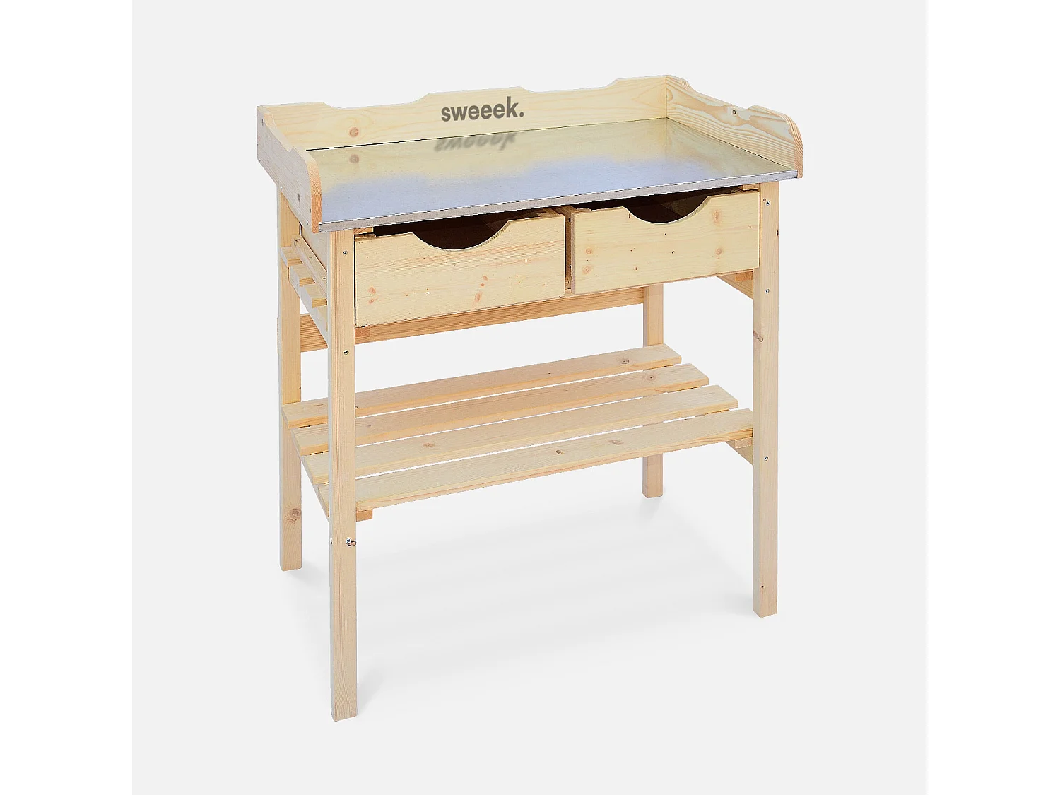 Table de rempotage PETUNIA avec 2 tiroirs. établi extérieur en bois. table pour semis