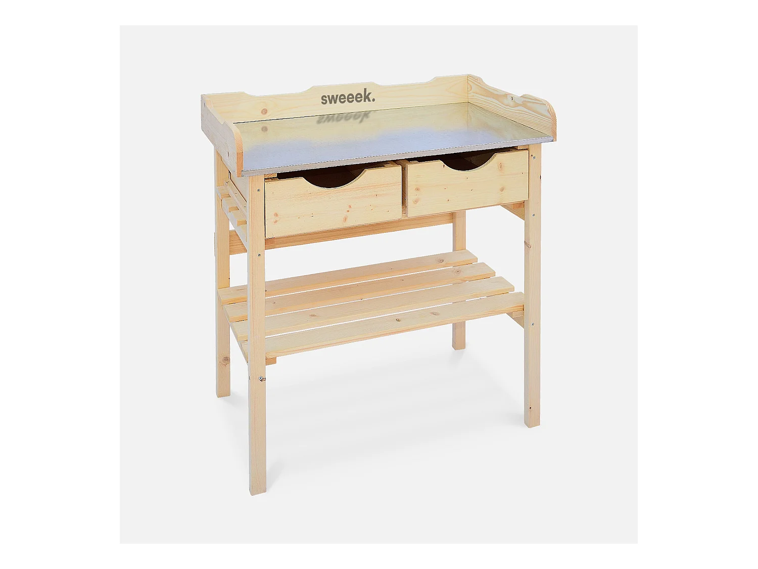 Table de rempotage PETUNIA avec 2 tiroirs. établi extérieur en bois. table pour semis