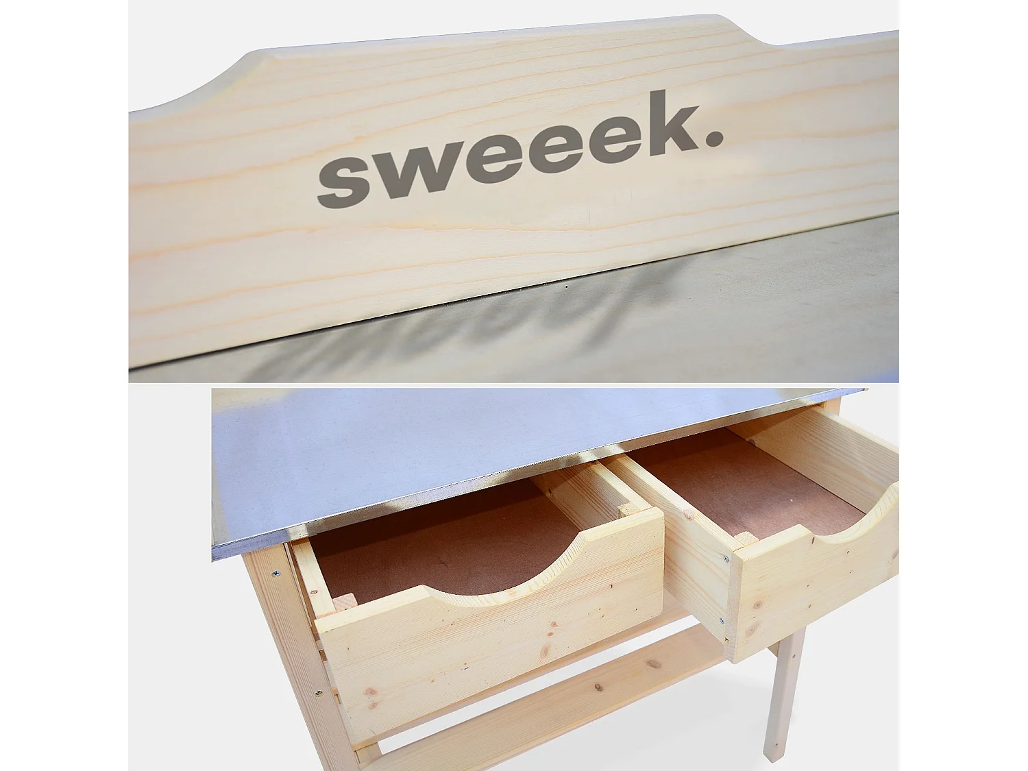 Table de rempotage PETUNIA avec 2 tiroirs. établi extérieur en bois. table pour semis