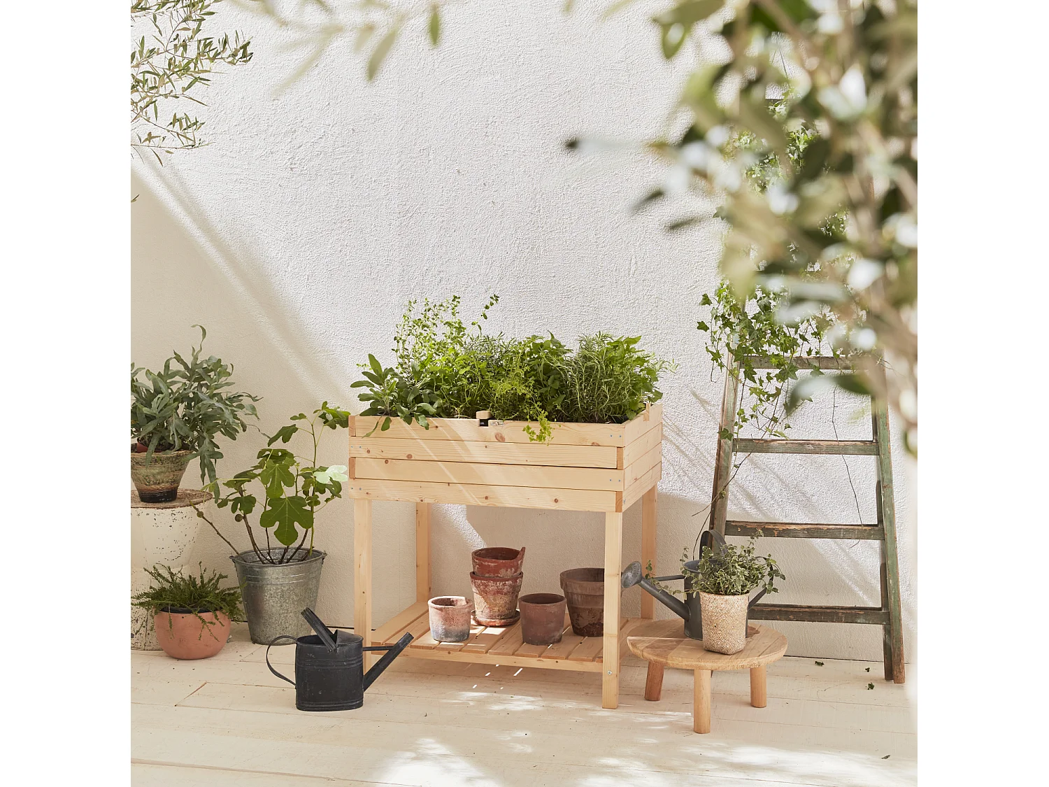 Carré potager sur pieds 80x60.  Anémone -  potager en épicéa finlandais